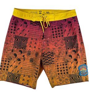 Christian Fletcher Collection X RVCA Surf Surfer Board Shorts Surf Size 32 EUC